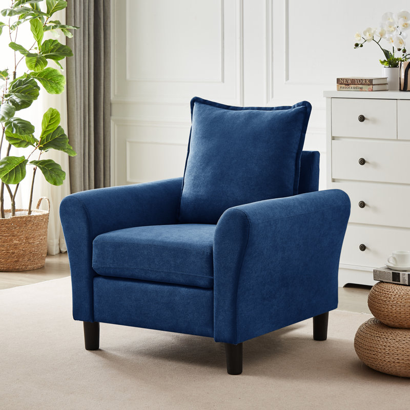 Danaysha 34.65" W Comfy Accent Armchair, Blue