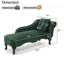 Chaise longue en velours néo-classique Aurielle avec dossier capitonné à boutons, garniture cloutée et coussin décoratif Aurielle-1416667710-1422509499