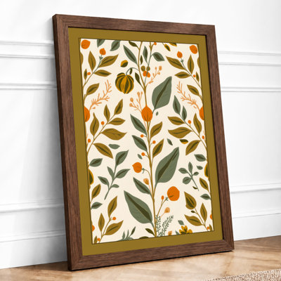 Autumn Pattern Botanical - Framed Print