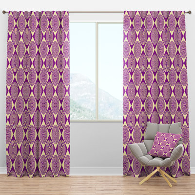 Panneau de rideau simple semi-diaphane avec passe-tringle Mid-Century Design I