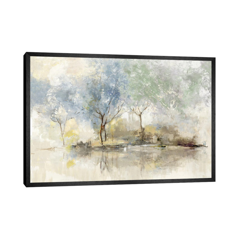 Pale Meadow by Allison Pearce - Painting on Canvas, 45.72cm H x 66.04cm W x 3.81cm D, Black Framed