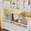 Space-Saving Twin Bunk Bed with Integrated Storage and Rattan Safety Guard-129422253