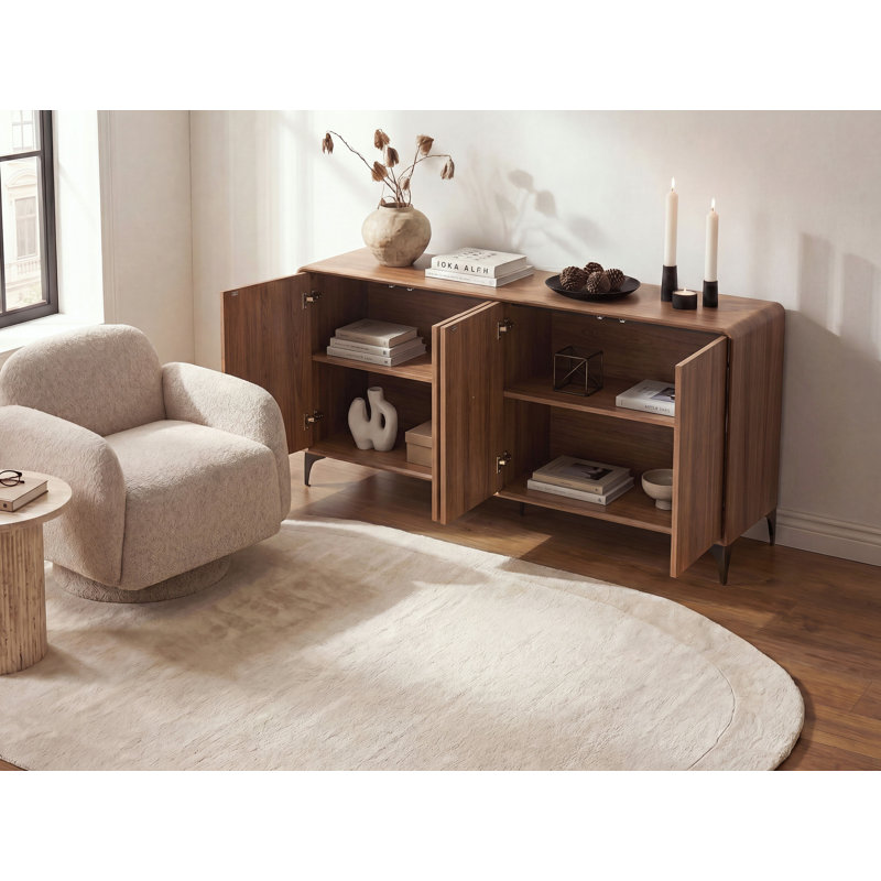 4 Door Sideboard COWELL Dark Brown