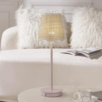 Lampe de table en métal 18 po avec abat-jour naturel