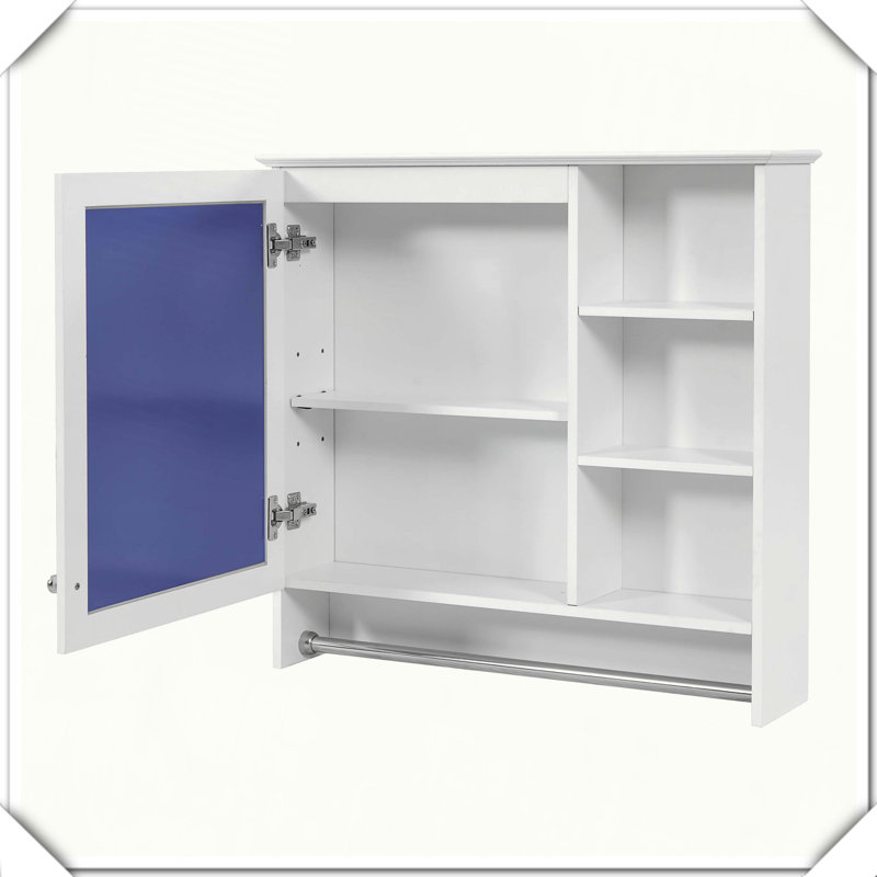 Armoire de rangement murale 2 en 1 avec charnières à fermeture douce, Blanc