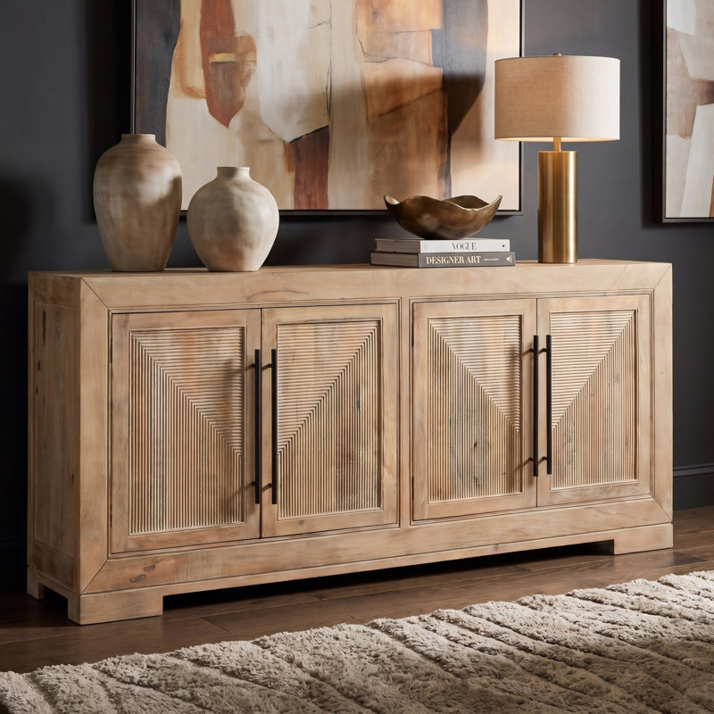 Josiane 102'' Solid Wood Sideboard, Natural