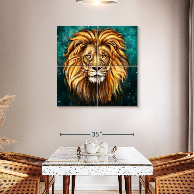 Magnifique tête de lion Brampt, H 38 po x l 38 po