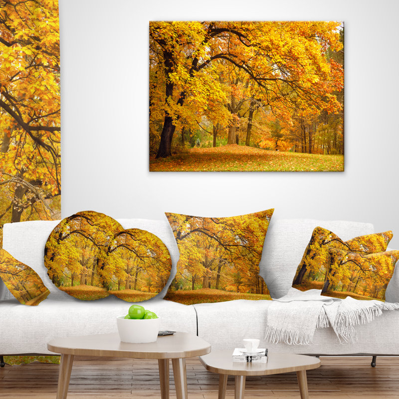 Coussin photographie d'automne, 16 po x 1 po, Coussin décoratif