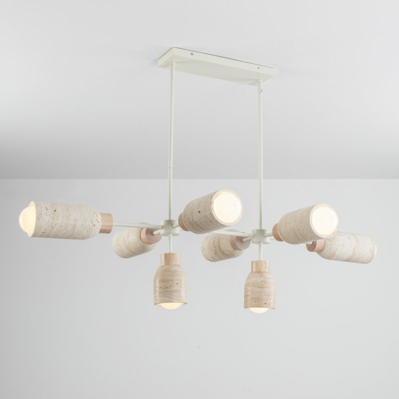 Luminaire suspendu Pompéi-Linear, Travertin / huître