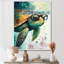 Tortue avec des lunettes dans l'océan II - tortue, art mural-86808574-110955132