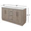 Hugo 60 In. Double Sink Carrara White Marble Countertop Vanity In Grey Oak With Mirrors-1094058666