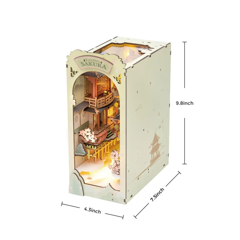Ensemble de coin-livre 3D bricolage Falling Sakura 240 pièces