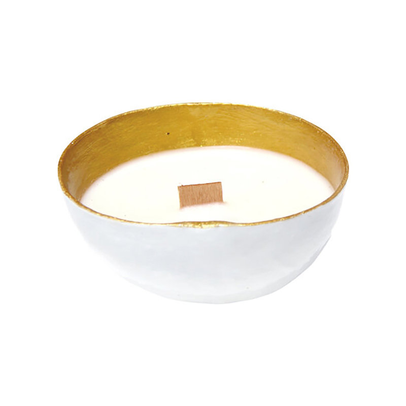 Calebasse Samana Paradise Scented Jar Candle, White/Gold