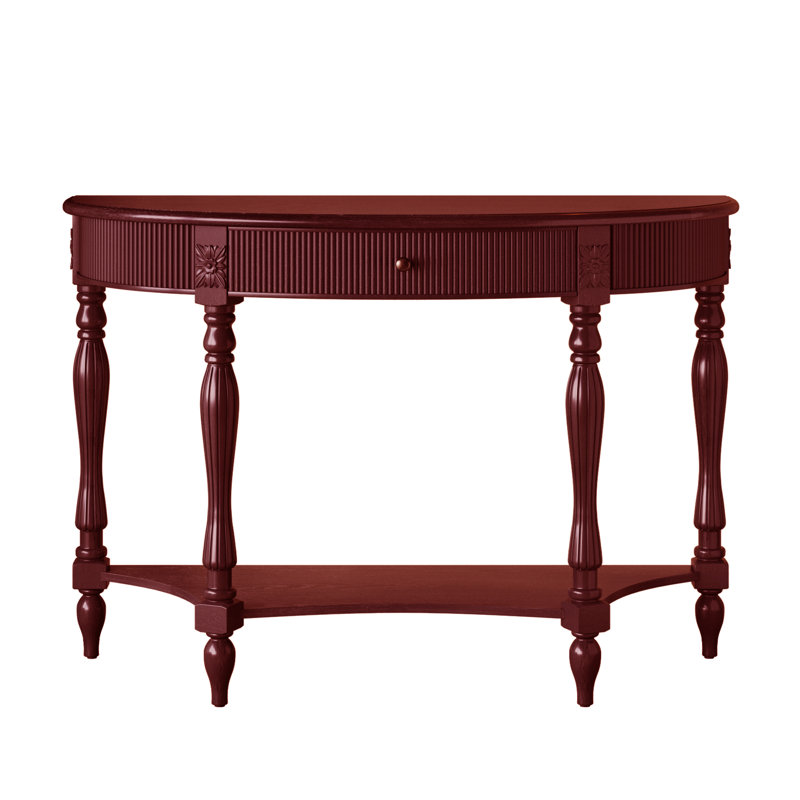 Console Mid-Century avec tablette et tiroir, Red