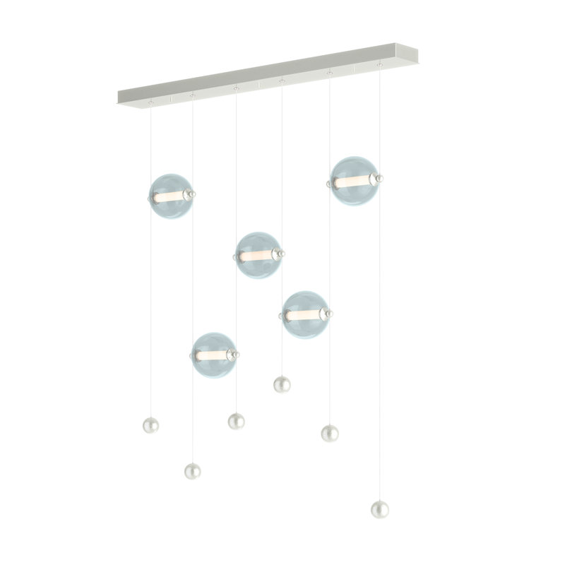 Abacus 5 - Light Cluster Globe LED Pendant, Cool Gray, Sterling