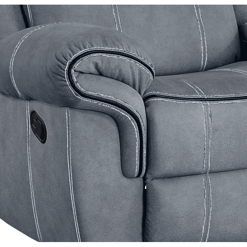 Causeuse inclinable en velours avec console Louth, Gris