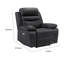 Fauteuil inclinable en cuir pleine fleur moderne de 41 po Kaniel avec recharge USB, commande à une touche et mousse haute densité-2086217729