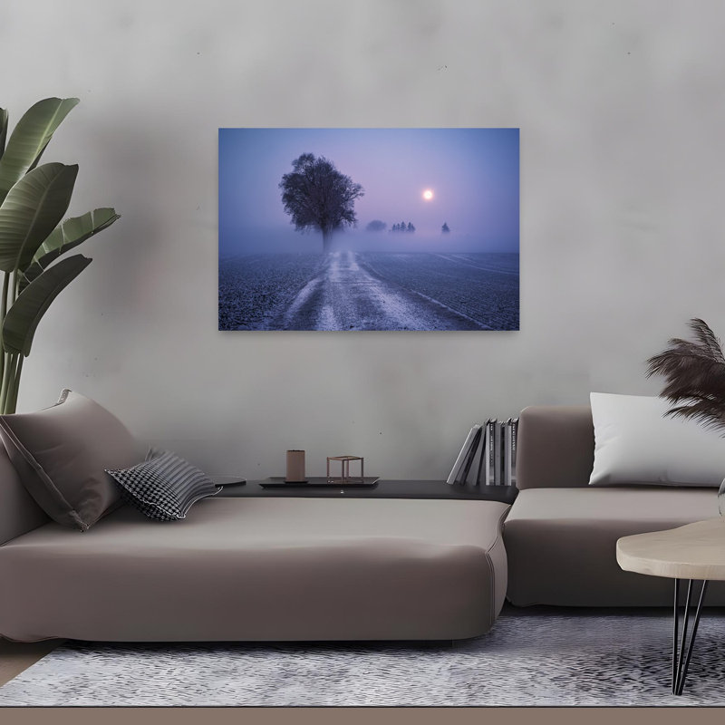«Moonlit Path Abstract Contemporary Landscape Nature», reproduction d'art murale, 32" H x 48" W
