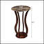 Table d'appoint ronde brune avec plateau en faux marbre, parfaite pour ajouter élégance et fonctionnalité à n'importe quelle pièce-1108512040