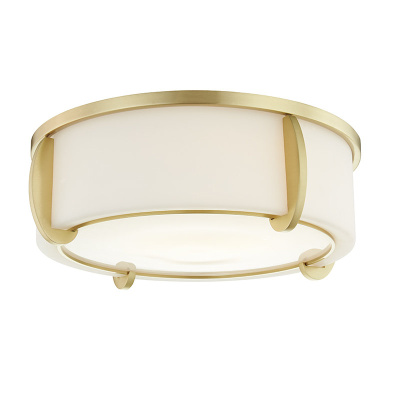Talon Glass Flush Mount, Aged Brass