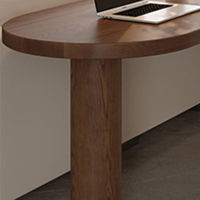 Solid Desk Cylinder Legs Rounded Edges Storage