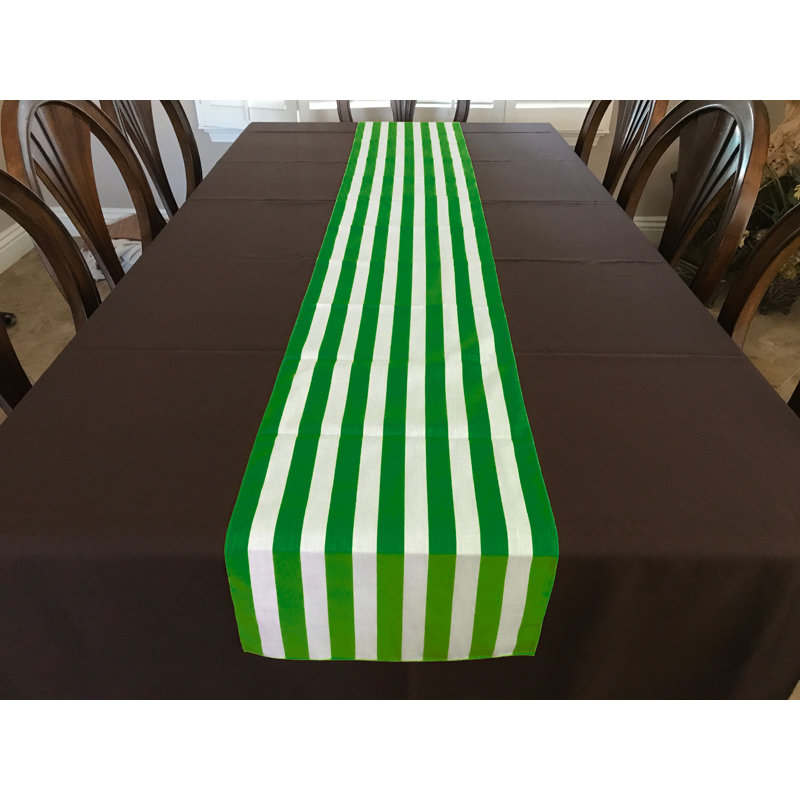 Chemin de table à rayures, Tapis 144 po, Vert