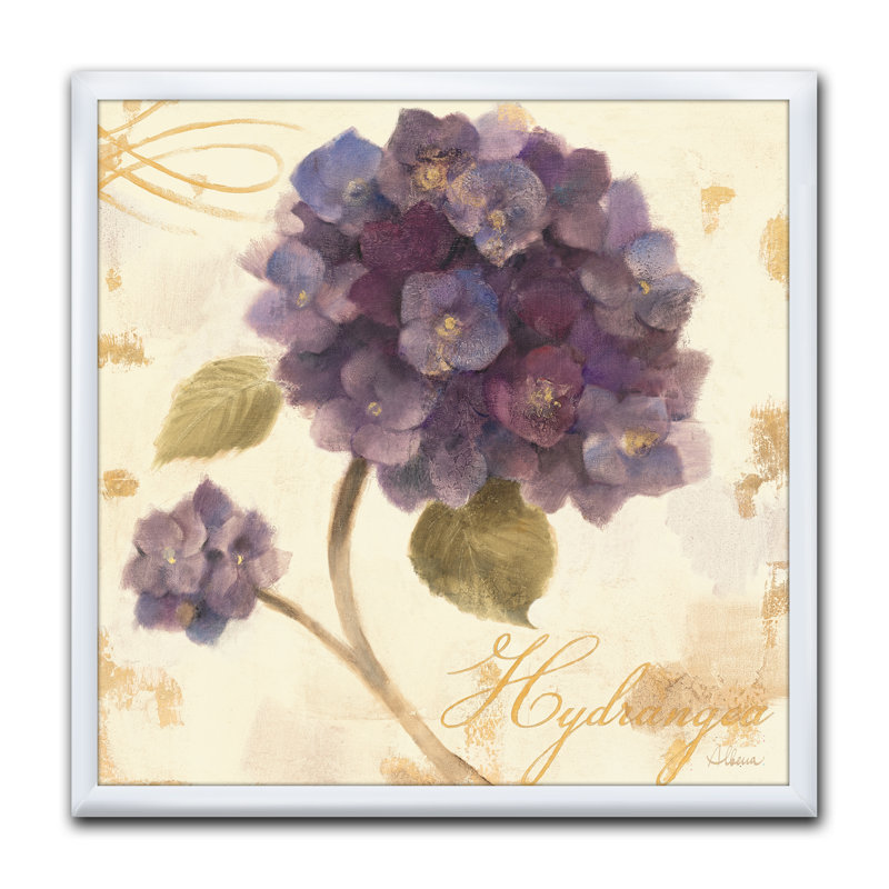 « abondant hortensia fleur ii »-reproduction d’image sur toile, H 16 po x l 16 po x P 1 po, Cadre blanc