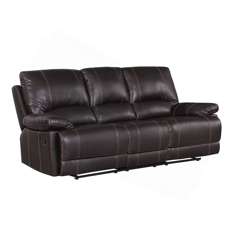 Canapé inclinable en cuir Global United, Brun