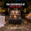 Brooklyn 40" W x 17" H Square Travertine Outdoor Fire Pit Table with Lava Rocks & Cover-1321480412-1325239332