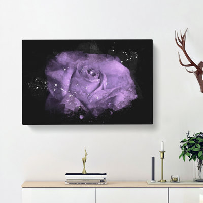 Lone Purple Rose - Wrapped Canvas