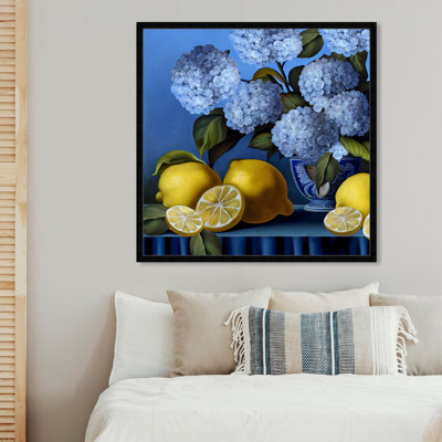 Hydrangeas And Lemons " Hydrangeas And Lemons Vase "