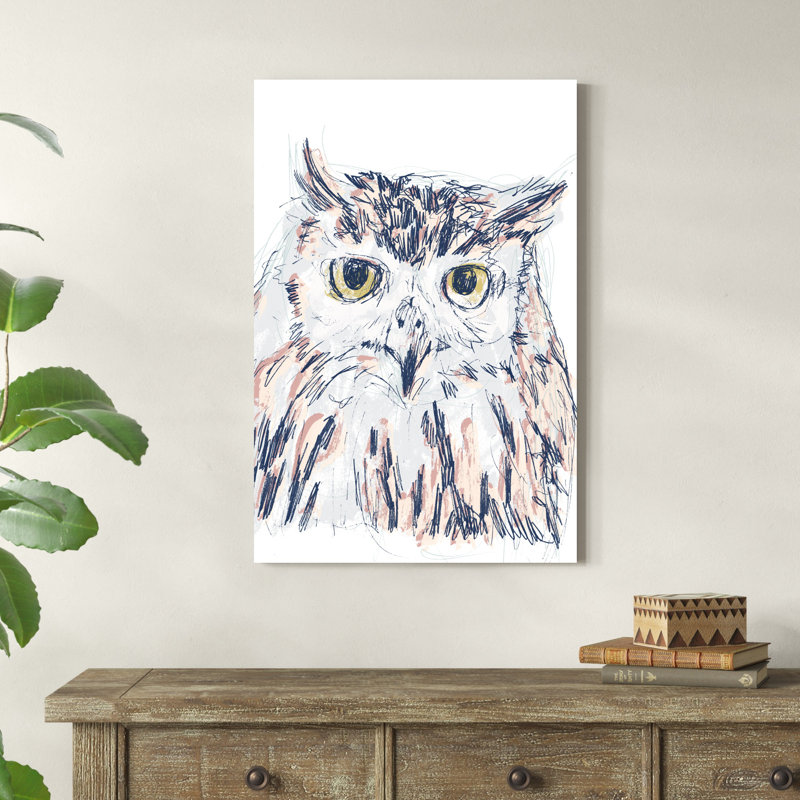 Funky Owl Portrait III, H 36 po x l 24 po x P 1 po
