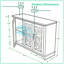 Buffet avec porte à miroir et porte de rangement avec tablettes réglables brun foncé foncé (l 49,33 po x P 15,55 po x H 34,06 po)-892984467
