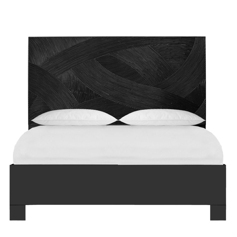Lit plateforme en rotin Swirl, naturel, Grand, Natural