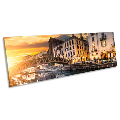 Sharks Forest Surrealism - Wrapped Canvas Panoramic Print