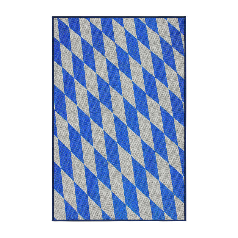Tapis bleu tissé à la machine, Rectangle 5 pi x 7 pi