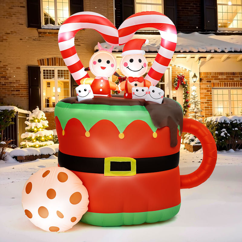 Couple de Noël en pain d'épice gonflable