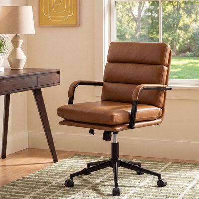 Anagrace Leather Upholstered Swivel Tilt Task Office Chair