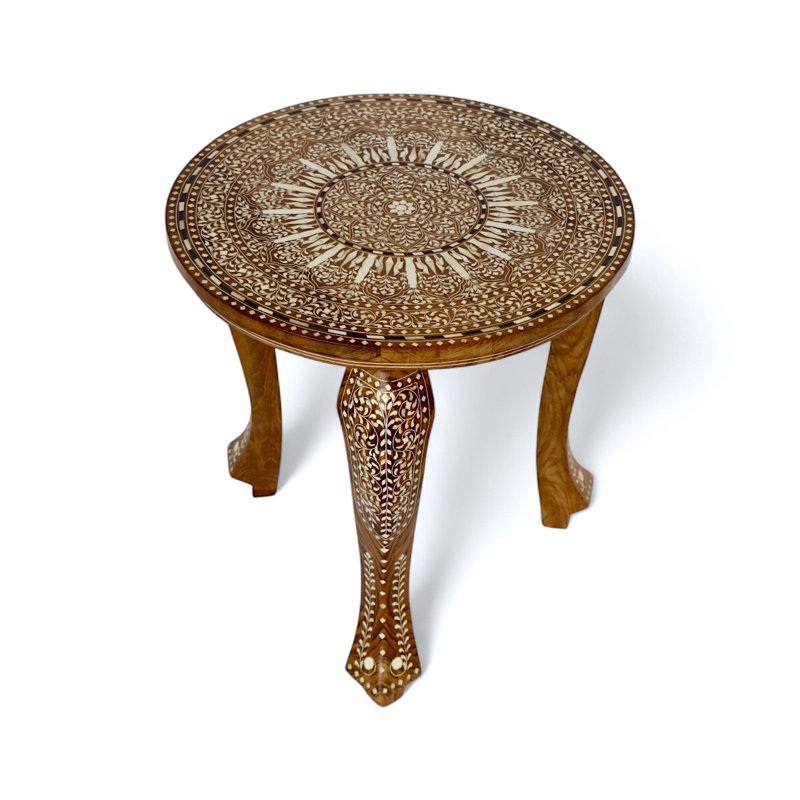 Indian Bone Inlay Round Table