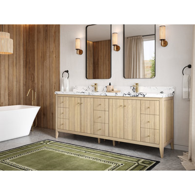 84 po. X P 22 po D Meuble-lavabo double avec 2 po Quartz