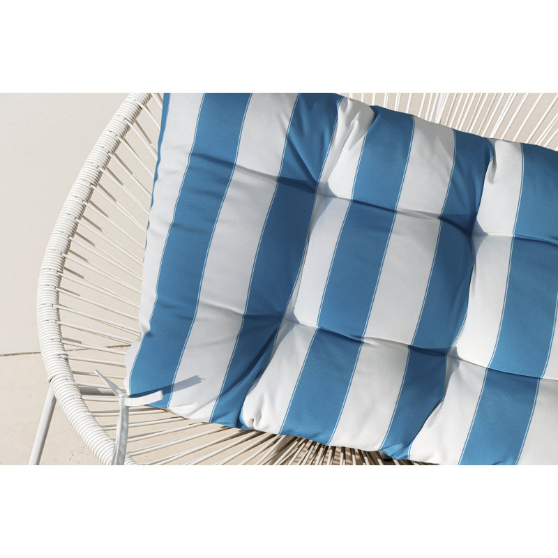 Coussins de banc d'extérieur, Sarcelle, À rayures