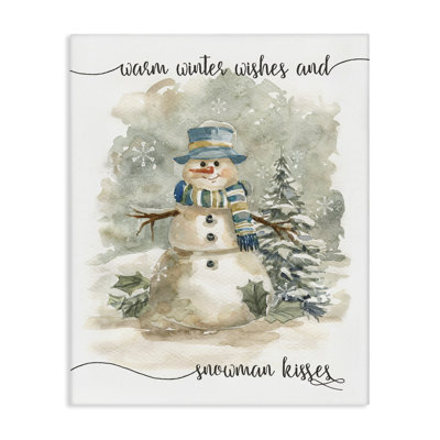 Art mural sur toile «Snowman Kisses» par Livi Finn
