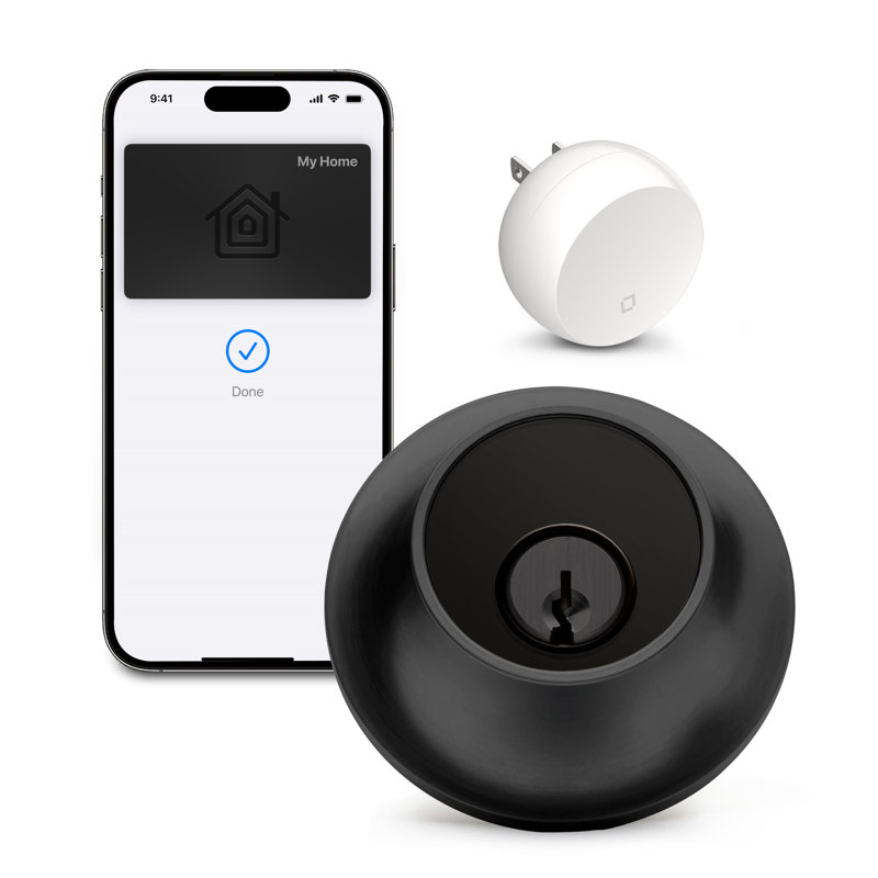 Matte Black Wi-Fi Bluetooth Smart Deadbolt with Keyed Entry