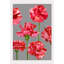 Red Carnations On Gray Print-795289925