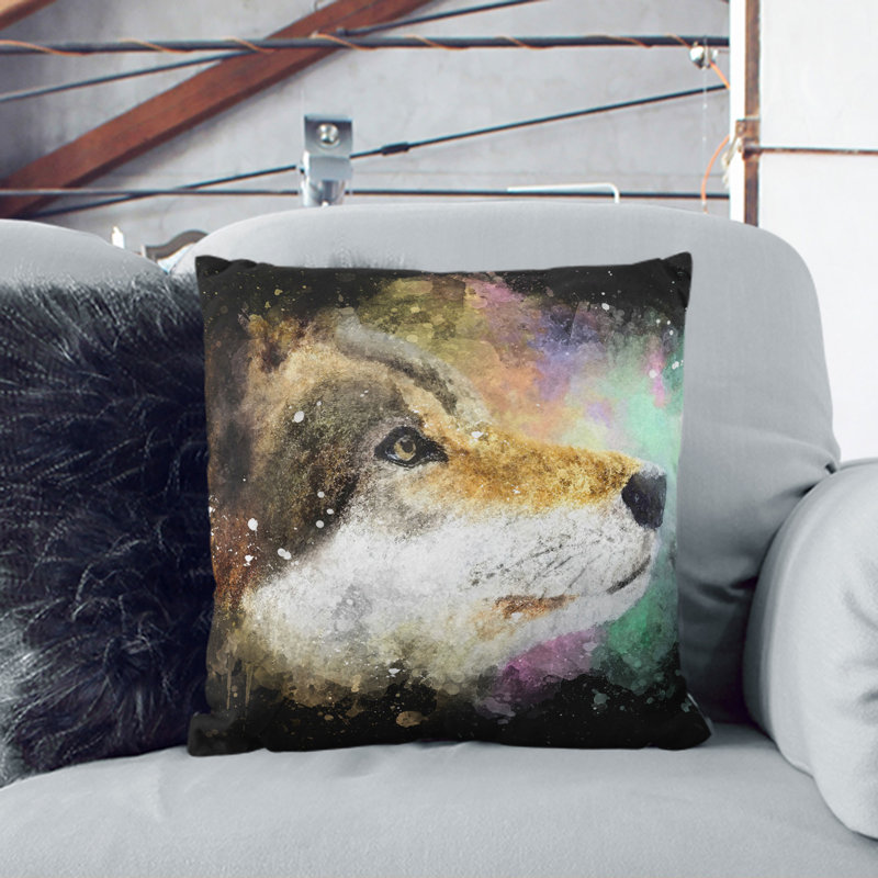 Abstract Wolf Vol.1 Paint Splash Scatter Cushion, 55cm H x 55cm W x 20cm D