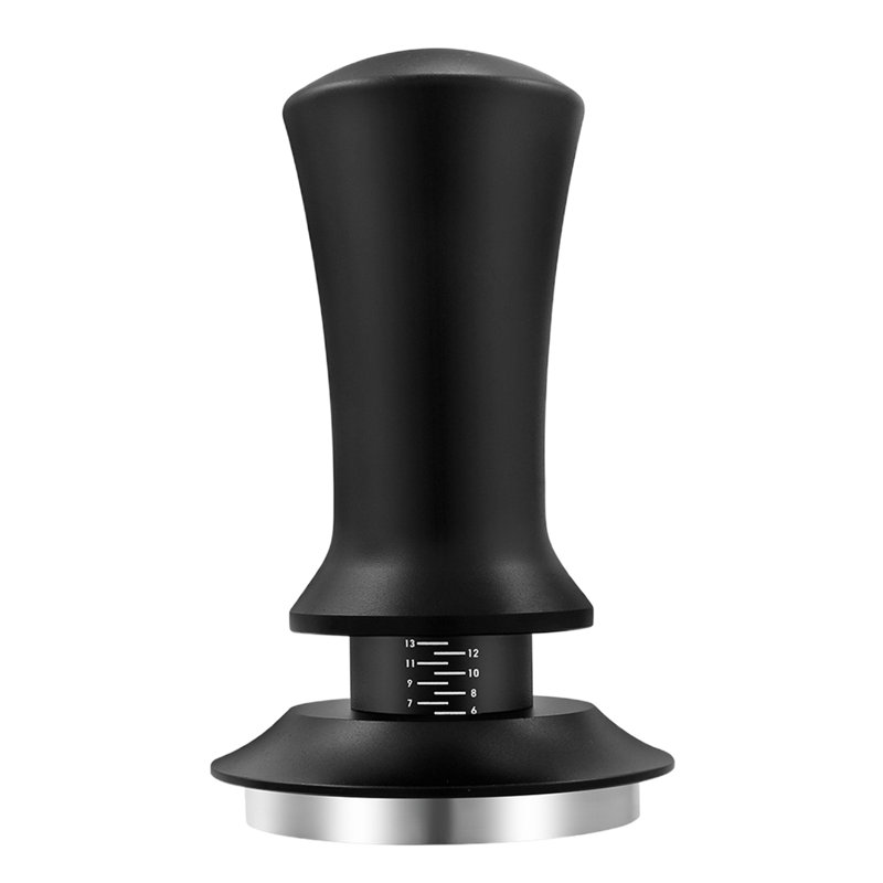 Coffee Hand Tamper with Automatic Rebound Spring Loaded And Scale Display Adjustable Depth
