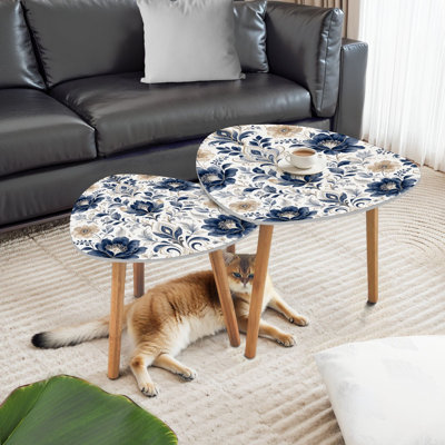 Ensemble de 2 tables basses gigognes Triangle