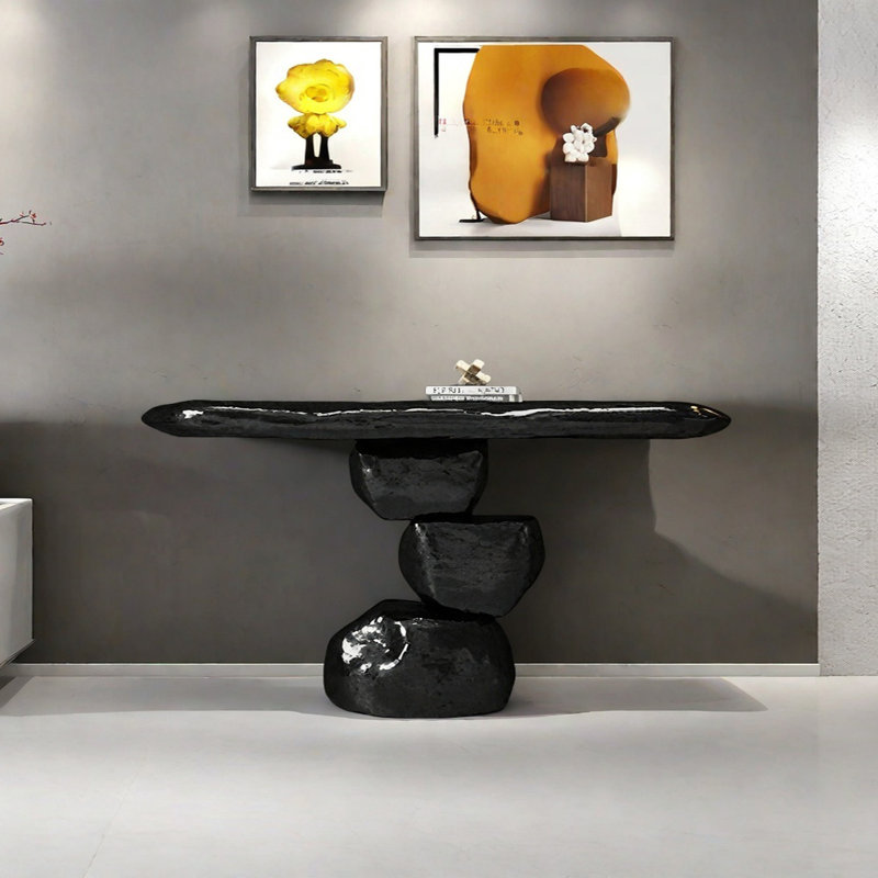 Console Modern Minimalist Art Design, H 35,43 po x l 62,99 po x P 15,75 po, Noir