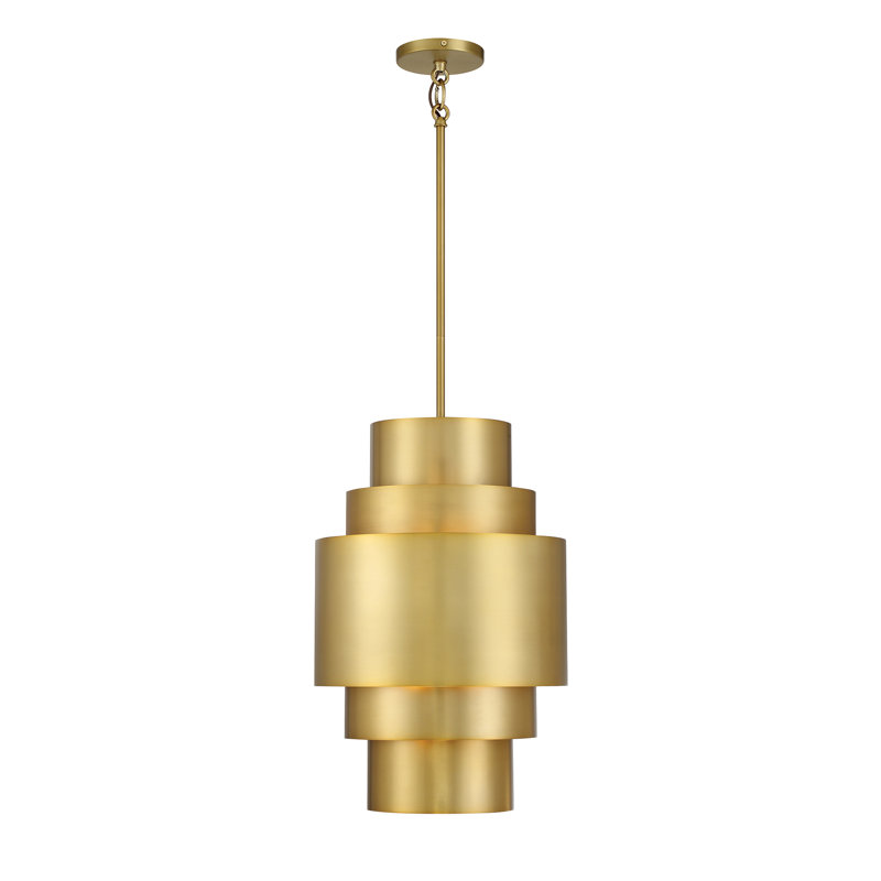 Everly Quinn Spyglass Terrace Soft Brass Pendant Light