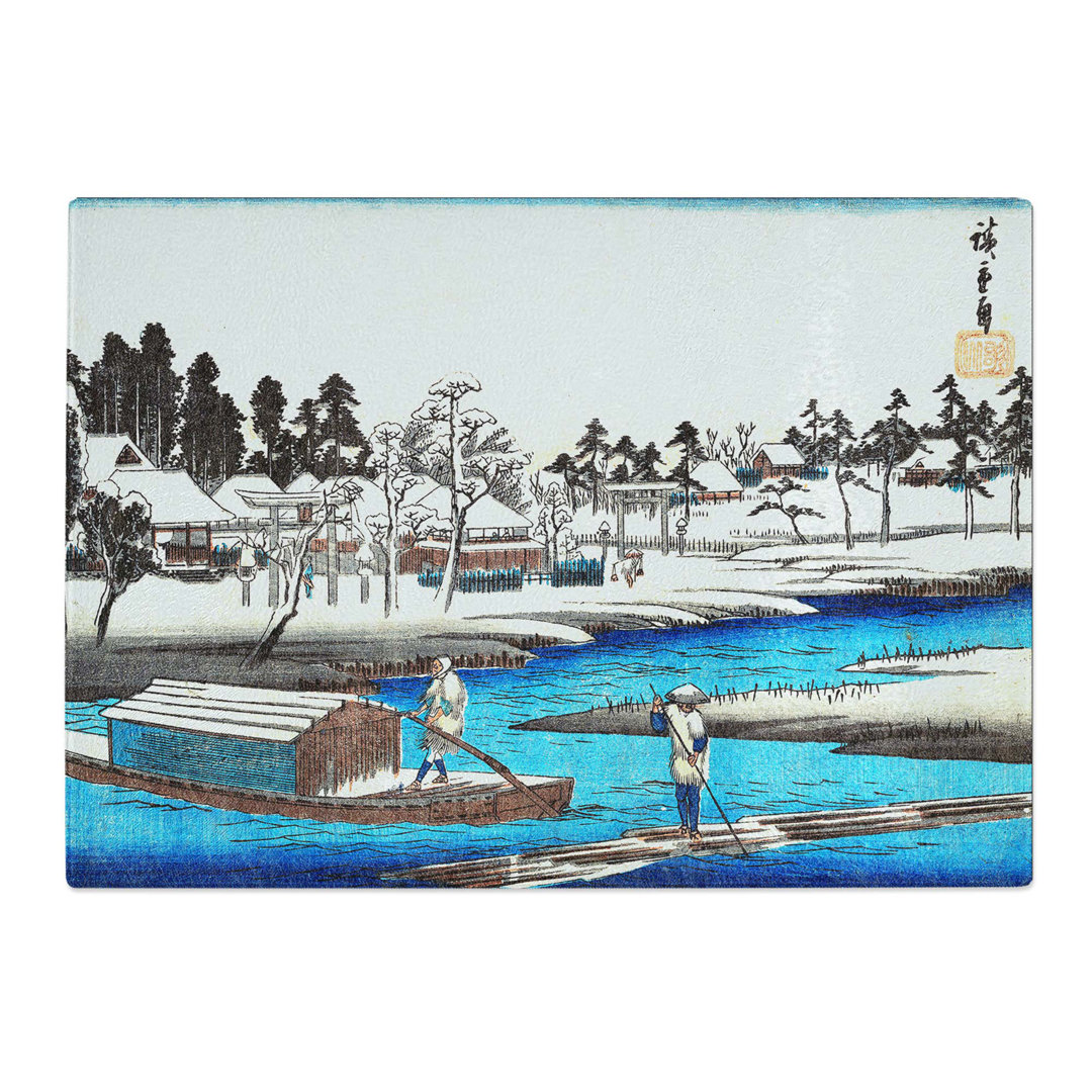 Tempered Glass Snow at Massaki by Utagawa Hiroshige Chopping Board